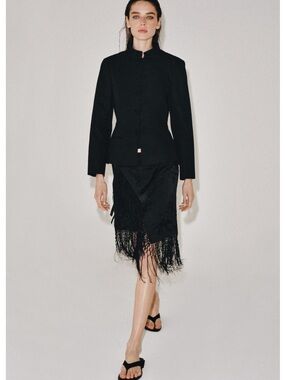Zara ZW collection Poplin Blazer with frog clasp ( blazer only)